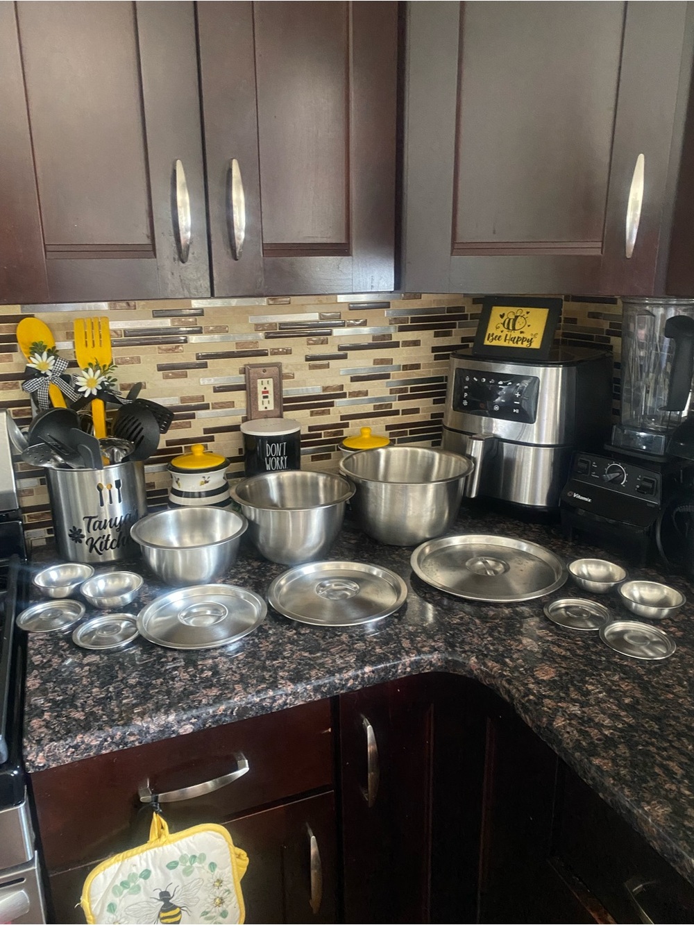 Stainless Steel Mixing Bowl Set with Lids - Silver